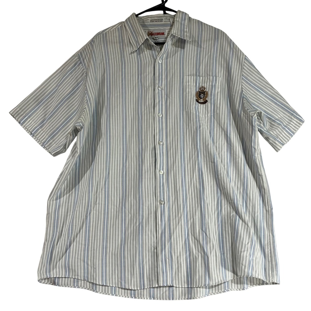 McGregor Maximum Striped Button Up Shirt Classics Logo Big‎ Man 2X